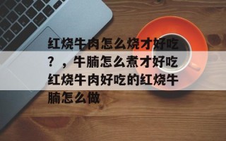 红烧牛肉怎么烧才好吃？，牛腩怎么煮才好吃红烧牛肉好吃的红烧牛腩怎么做