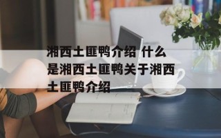 湘西土匪鸭介绍 什么是湘西土匪鸭关于湘西土匪鸭介绍