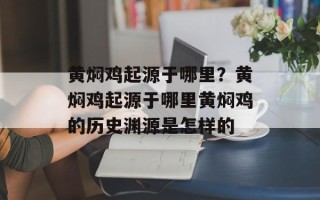 黄焖鸡起源于哪里？黄焖鸡起源于哪里黄焖鸡的历史渊源是怎样的