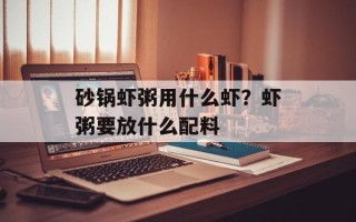 砂锅虾粥用什么虾？虾粥要放什么配料