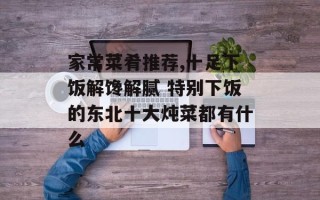 家常菜肴推荐,十足下饭解馋解腻 特别下饭的东北十大炖菜都有什么