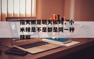 指天椒是朝天椒吗，小米辣是不是都是同一种辣椒