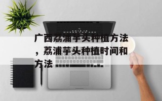 广西荔浦芋头种植方法，荔浦芋头种植时间和方法