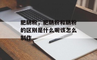 肥肠粉，肥肠粉和肠粉的区别是什么呢该怎么制作