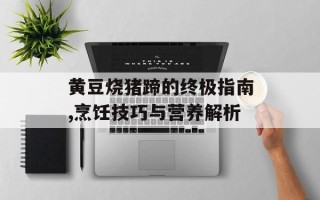 黄豆烧猪蹄的终极指南,烹饪技巧与营养解析