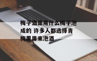 梅子酒是用什么梅子泡成的 许多人都选择青梅果用来泡酒