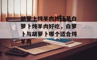 胡萝卜炖羊肉好还是白萝卜炖羊肉好吃，白萝卜与胡萝卜哪个适合炖羊肉