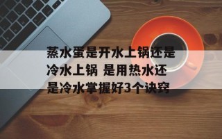 蒸水蛋是开水上锅还是冷水上锅 是用热水还是冷水掌握好3个诀窍