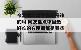 今麦郎红烧牛肉面是辣的吗 网友盘点中国最好吃的方便面都是哪些呢