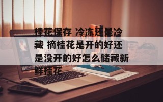 桂花保存 冷冻还是冷藏 摘桂花是开的好还是没开的好怎么储藏新鲜桂花