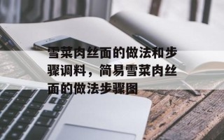 雪菜肉丝面的做法和步骤调料，简易雪菜肉丝面的做法步骤图