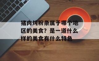 猪肉炖粉条属于哪个地区的美食？是一道什么样的美食有什么特色