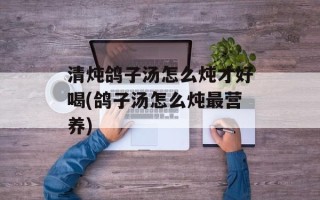 清炖鸽子汤怎么炖才好喝(鸽子汤怎么炖最营养)