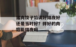 猪肉饺子馅调好隔夜好还是当时好？拌好的肉馅能隔夜吗