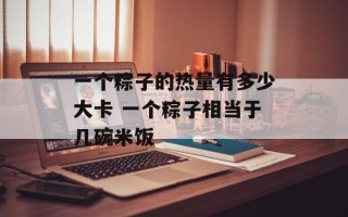 一个粽子的热量有多少大卡 一个粽子相当于几碗米饭