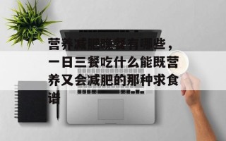 营养减肥晚餐有哪些，一日三餐吃什么能既营养又会减肥的那种求食谱