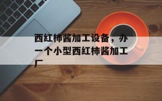 西红柿酱加工设备，办一个小型西红柿酱加工厂