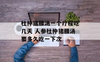 杜仲猪腰汤一个疗程吃几天 人参杜仲猪腰汤要多久吃一下次